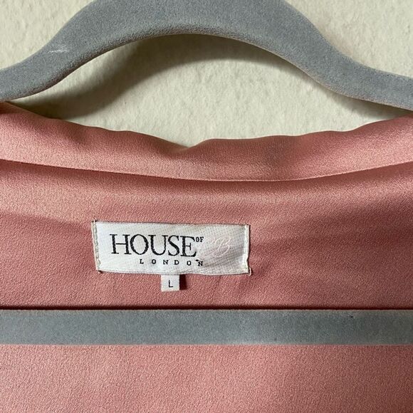 House of cb Mena Mini Pink Champagne Dress Wrap Size L - Picture 10 of 10